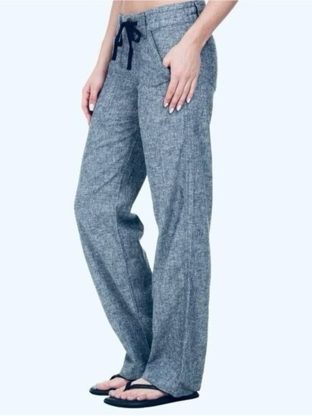 EUC Patagonia hemp organic cotton heather gray blue relaxed straight fit pants 8